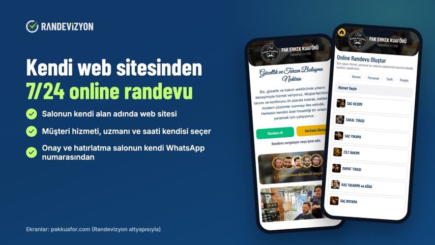 Randevizyon ile kuaförler kendi web sitesinden 7/24 randevu alıyor