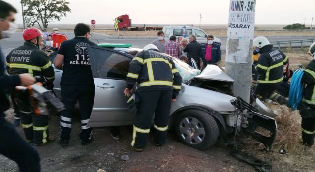 Aksaray’daki Sıkışmalı Kazada Ekipler Zamanla Yarıştı