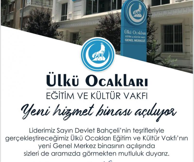 Ülkü Ocakları Yeni Binasında