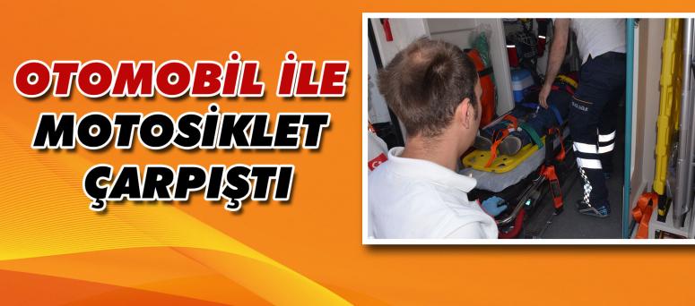 Otomobil İle Motosiklet Çarpıştı