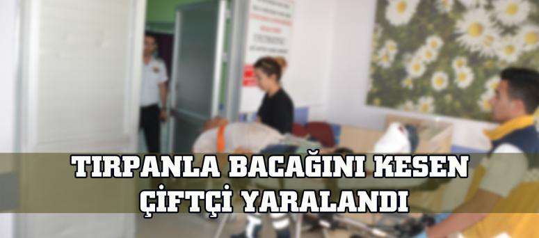 TIRPANLA BACAĞINI KESEN ÇİFTÇİ YARALANDI