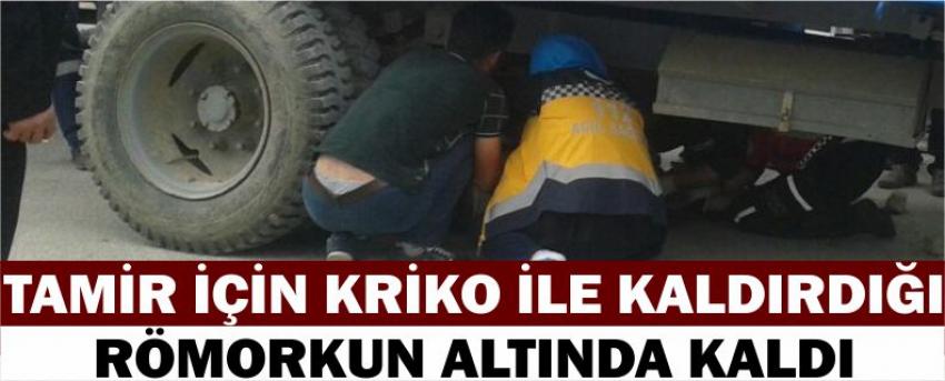 Tamir İçin Kriko İle Kaldırdığı Römorkun Altında Kaldı