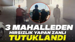 3 Mahalleden Hırsızlık Yapan Zanlı Tutuklandı