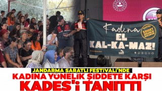 Jandarma Saratlı Festivali'nde Kadına Yönelik Şiddete Karşı Kades'i Tanıttı