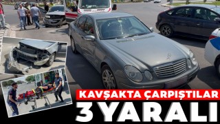 Kavşakta Çarpıştılar: 3 Yaralı