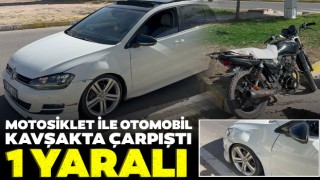 Motosiklet İle Otomobil Kavşakta Çarpıştı: 1 Yaralı