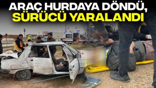 Araç Hurdaya Döndü, Sürücü Yaralandı