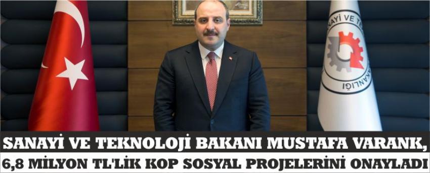 Sanayi Ve Teknoloji Bakanı Mustafa Varank, 6,8 Milyon Tl’lik Kop Sosyal Projelerini Onayladı